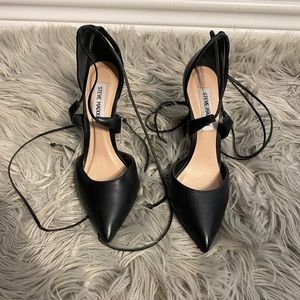 Steve Madden Black wrap around heels